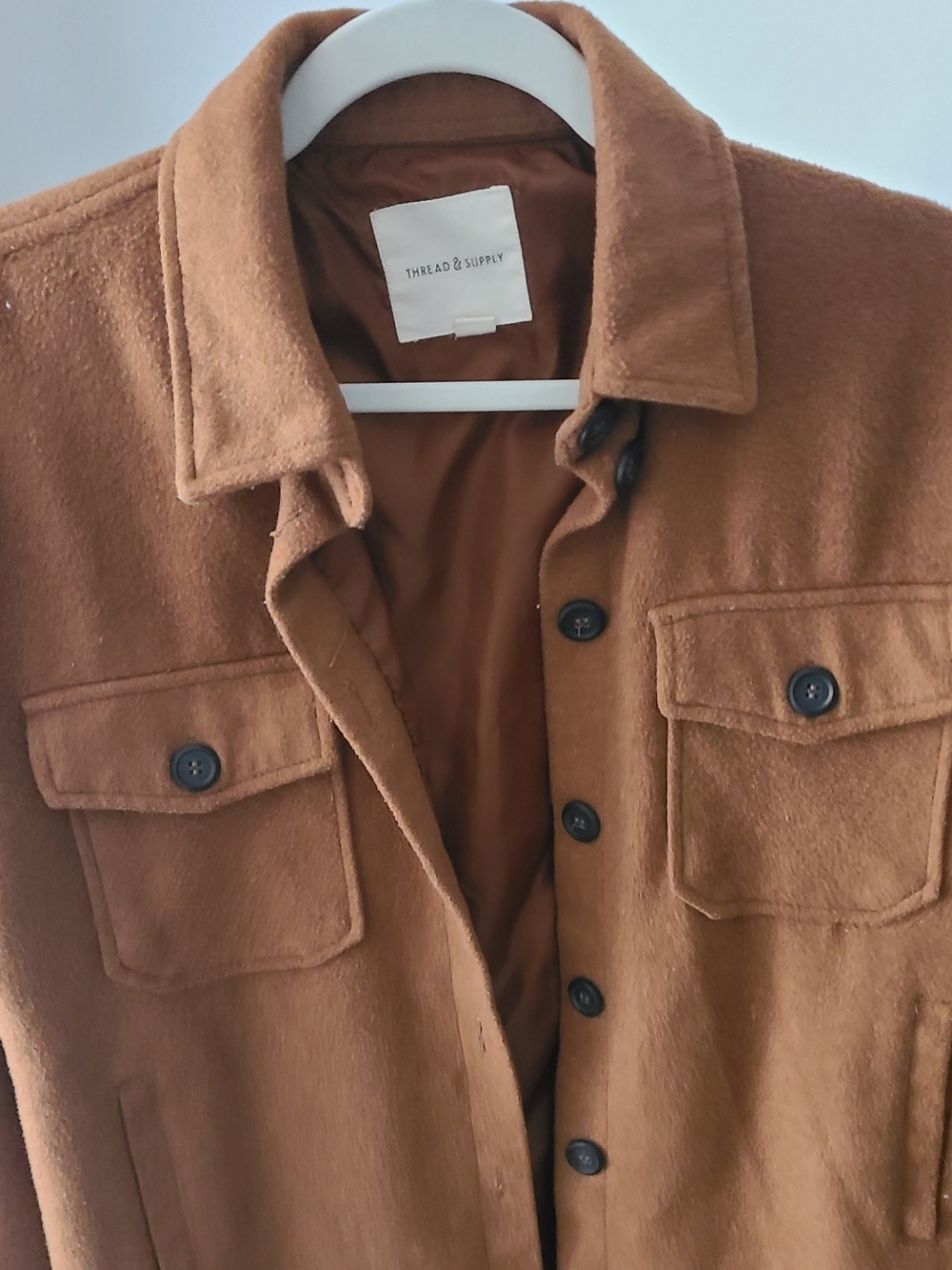 Thread & Supply Brown Button-Up Shacket